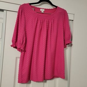 J. Crew hot pink blouse